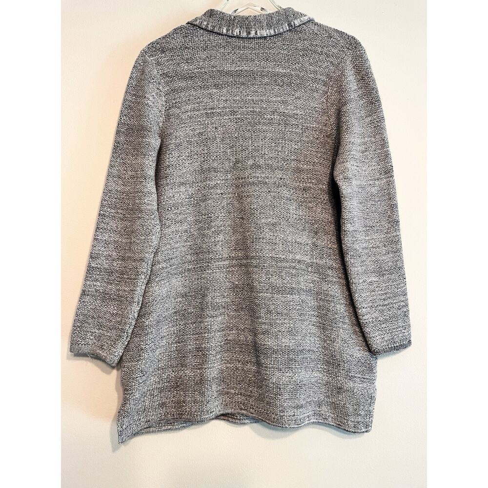 J. Jill Wearever Collection Gray Cotton Blend Sweater Cardigan Blazer Medium - Picture 2 of 16